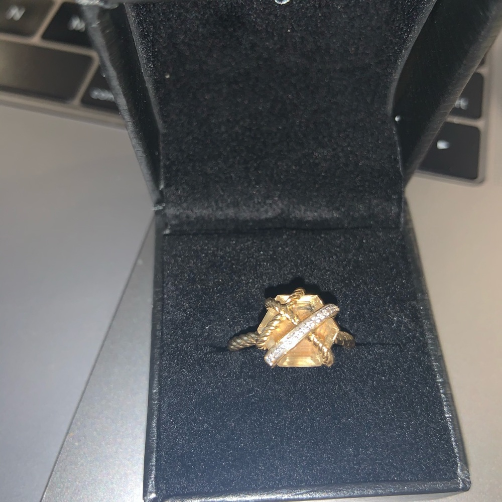 David yurman gold champagne citrine ring